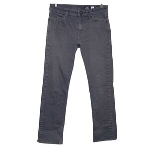 Volcom Solver Dark Gray Straight Jeans Sz 32"X30" Modern casual Preppy Denim
